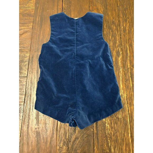 Navy Velvet Romper 18m - Picture 2 of 4